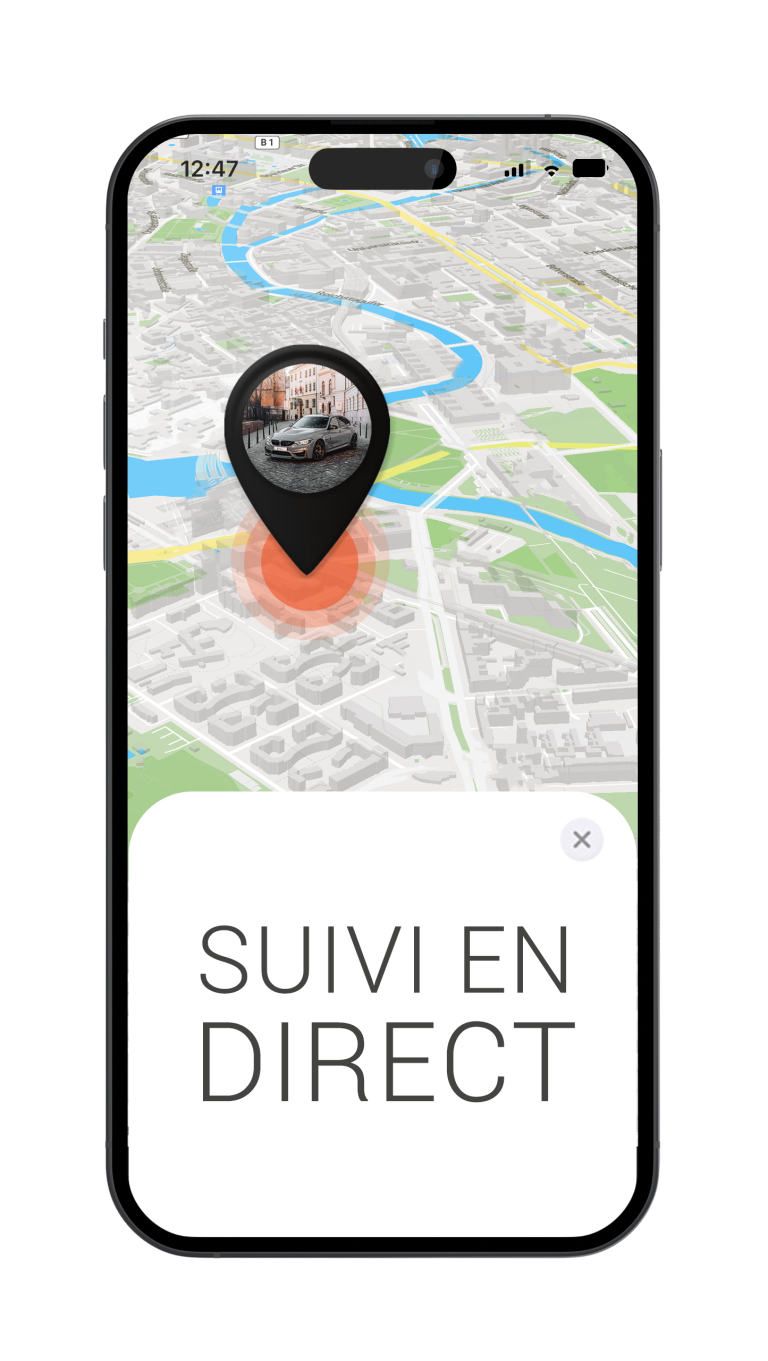 Mockup avec voiture et suivi en direct