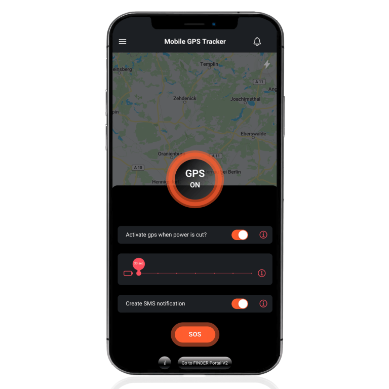 Application mobile GPS tracker allumage du tracage