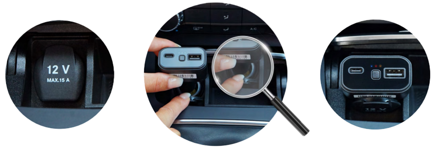 Image illustrant le branchement de l USB GPS Finder 4G de PAJ dans une voiture