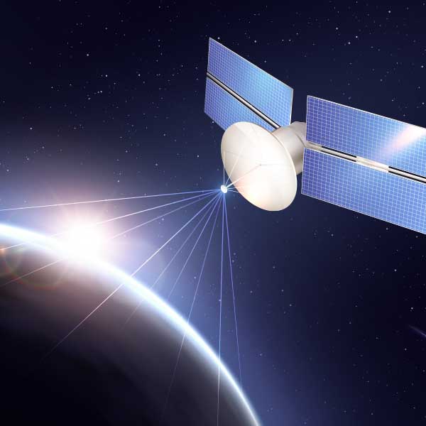 Une satellite en orbite au tour de la terre